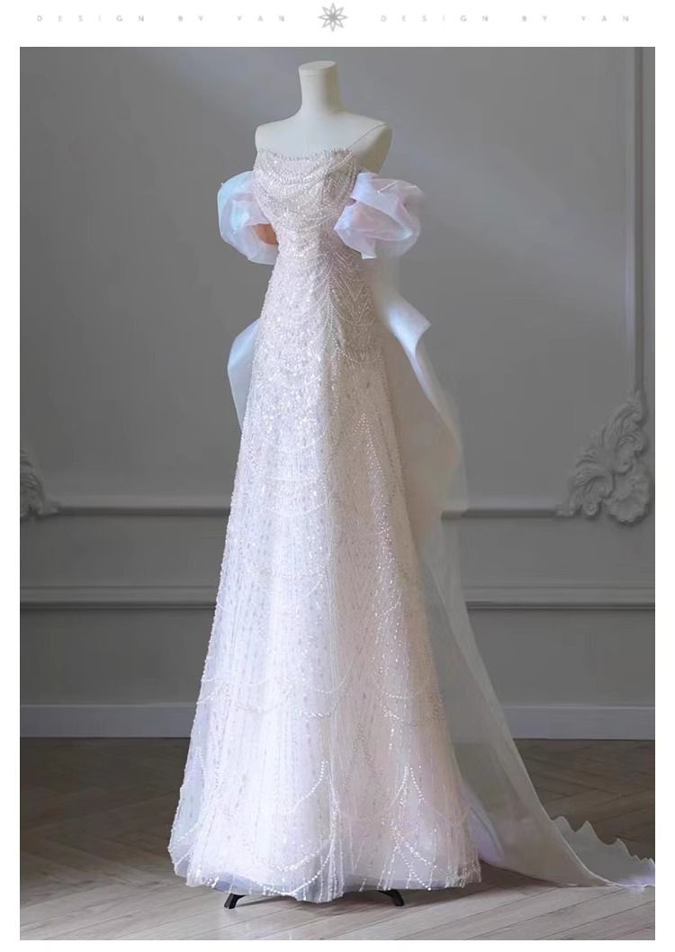 Elegant Off-Shoulder Evening Gown With Lace Detailing – Perfect For Weddings, Banquets & Special Occasions_voghion.com