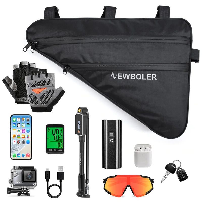 NEWBOLER Large Bicycle Triangle Bag Bike Frame Front Tube Bag Waterproof Cycling Bag Pannier Ebike Tool Bag Accessories_voghion.com