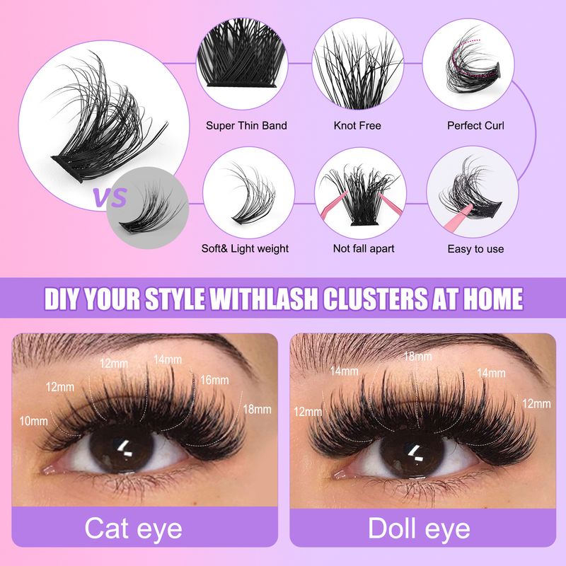 Natural Thick Single Cluster False Eyelashes European And American Simulation Daily DIY Segmented D Curled Curled Eyelashes_voghion.com