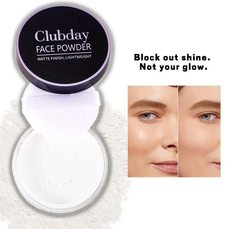 Powder Clubday Gesichts-Concealer-Make-up, Ölkontrolle, Fixierpuder, matt, langanhaltend, schweißfest, Nude-Make-up, Konturpuder, loser Puder_voghion.com