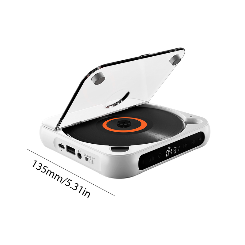 Odtwarzacz CD kompatybilny z Bluetooth Ekran LCD Samochodowy odtwarzacz CD A-B Powtórz 1200 MAh Bateria Prezent dla przyjaciela rodziny Studenta_voghion.com