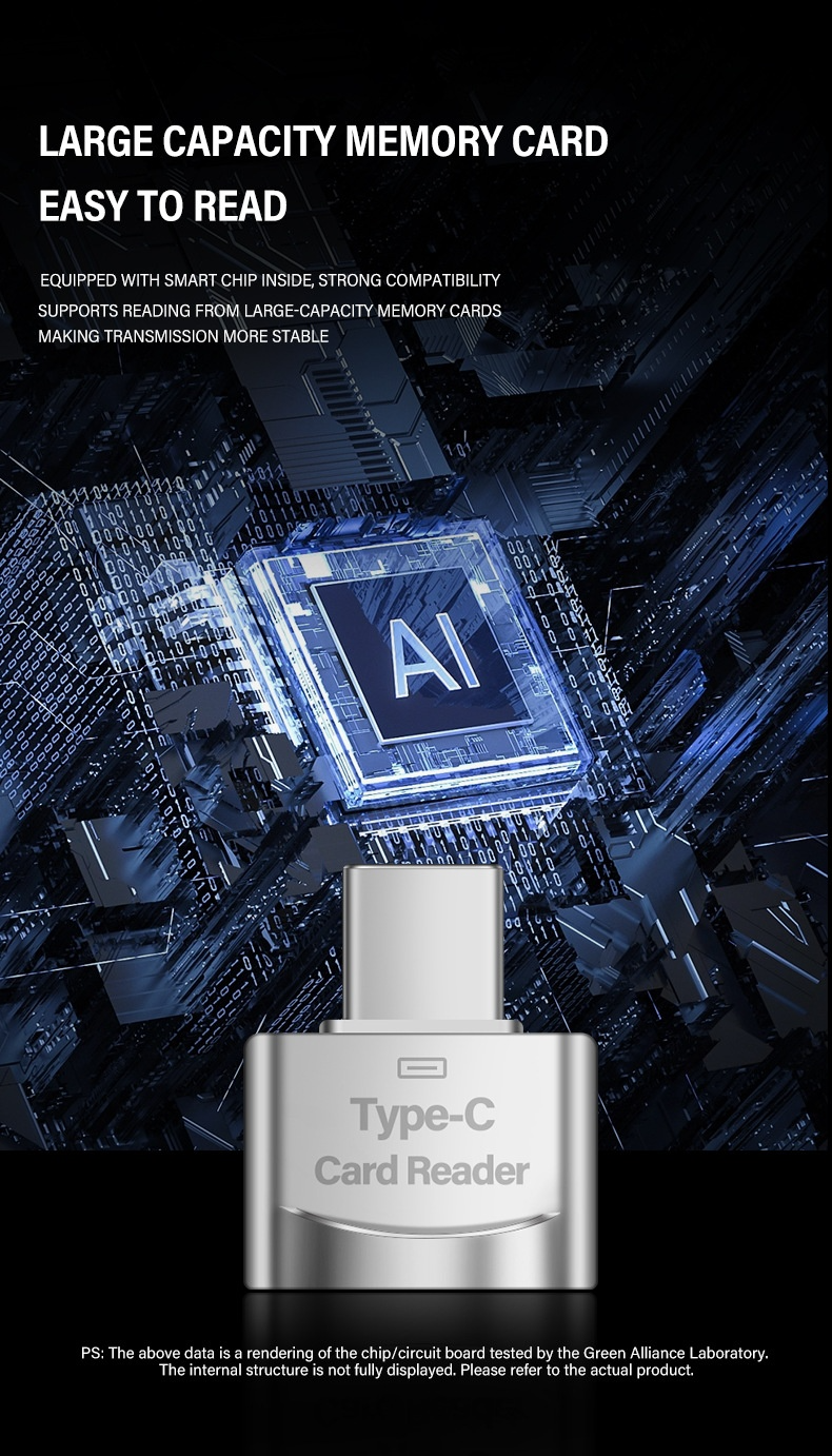 New 6-in-1 Multi-Function Card Reader - TF/SD/U Disk/Type-C OTG High-Speed Memory Card Adapter For Universal Expansion_voghion.com