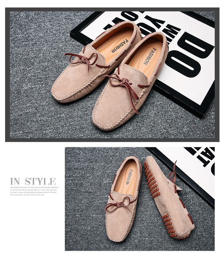 Lässige Lederschuhe für Herren in Übergröße, Schweinsbohnen-Schlupfschuhe aus Leder für Männer_voghion.com