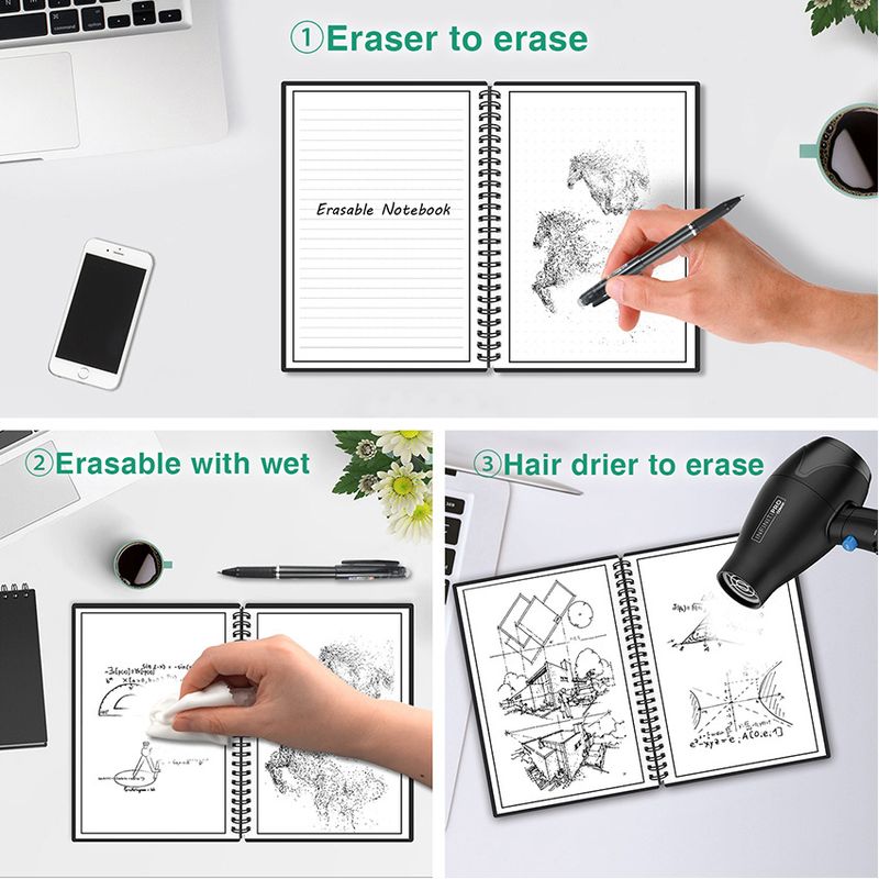 NEWYES PP Series notebook erasable intelligent repeatable writing APP drawing book e-student erasable_voghion.com