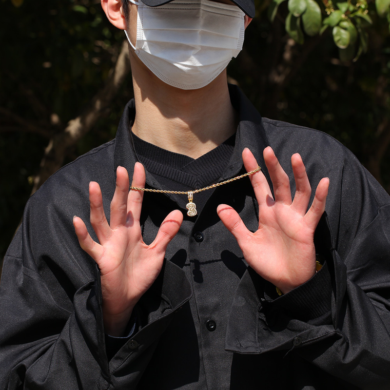 Nouveau pendentif en zircon style hip-hop numérique « Ice Sugar », design alternatif et tendance, pour colliers et accessoires de personnalisation._voghion.com