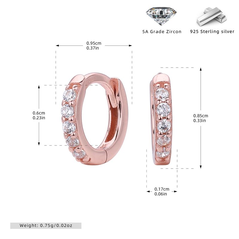 Damenschmuck, Sterlingsilber, mit Zirkonia besetzte Creolen – klassisches geometrisches Design, hypoallergen, Größen 5–9 mm, klassischer Ohrknochenverschluss_voghion.com