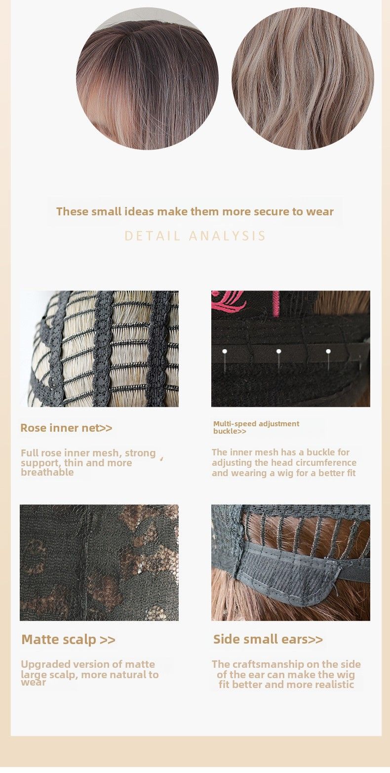 Parrucca da donna con capelli medi e lunghi, frangia, colore lino, micro ricci, capelli lunghi e ricci, soffici, naturali, copricapo completo, fabbrica all'ingrosso_voghion.com