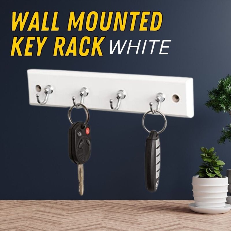 Mount Wall 4 Hanger Key Storage Chain Keys Hook Holder Home Rack Dr Organizer_voghion.com