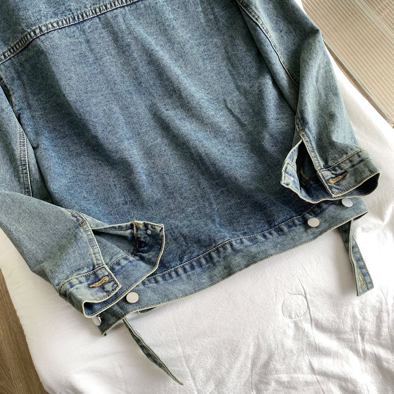 Ontspannen casual spijkerjasje voor dames - oversized reverskraag, lange mouwen jas met knoopsluiting, A-lijn pasvorm, streetwear chic_voghion.com