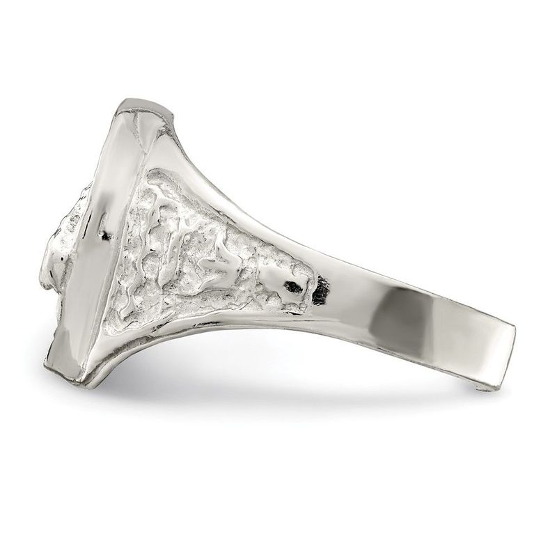 Sterling Silver Horseshoe With Horse Head Ring_voghion.com