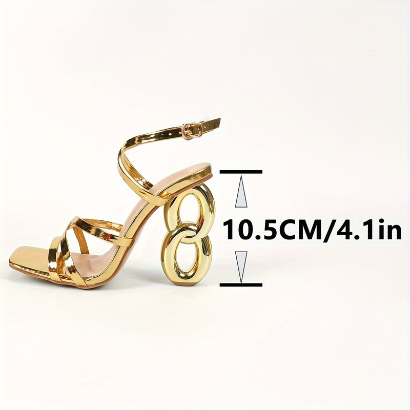 Sandales à talons hauts spéciales pour femmes, escarpins habillés à bout ouvert carrés à la mode, talons à bride arrière élégants avec sangle à boucle_voghion.com