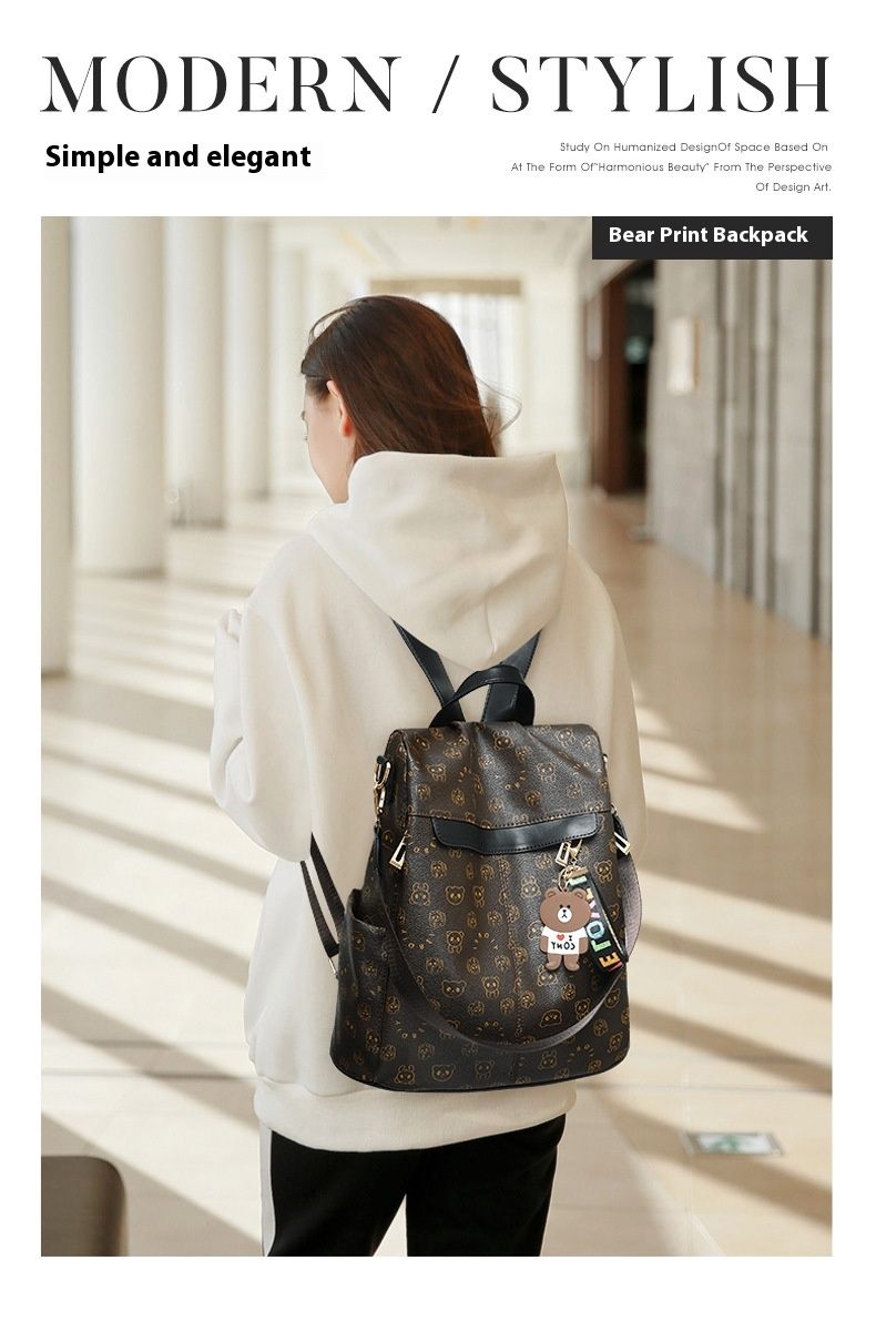 Andralyn skulder ryggsekk for kvinner Ny trendy koreansk versjon Allsidig mote student mykt skinn tegneserieryggsekk_voghion.com
