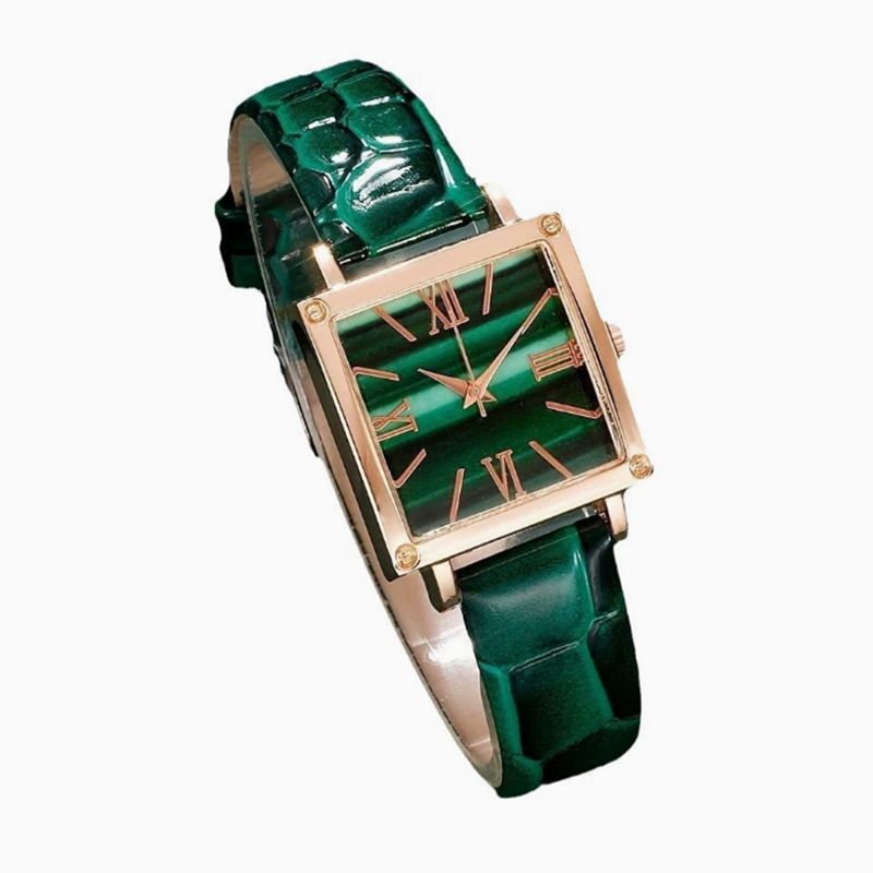 New Square Roman Watch Women's Gem Bracelet Set Belt Women's Watch Square Gem Bracelet Set Daily Commuter Casual Birthday Valentine's Day Gift_voghion.com