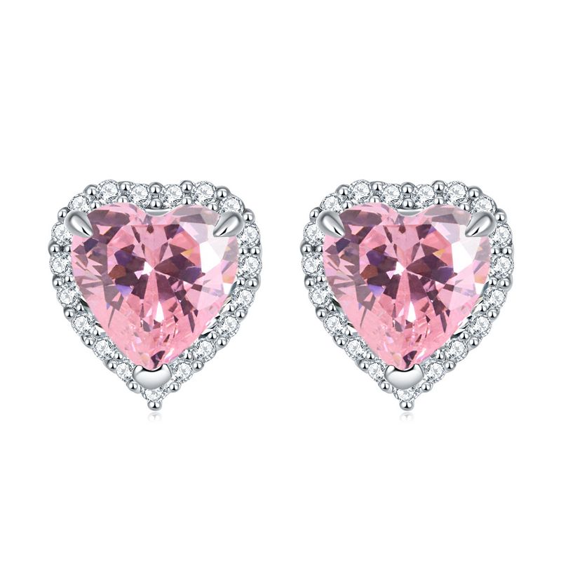 Love Birthstone Ohrringe - Minimalistische Ohrstecker aus S925 Sterlingsilber mit farbigen Edelsteinen (Schmuck als Geschenk zum 12. Monat auf Lager)_voghion.com