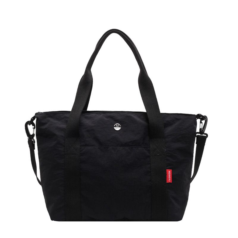Borsa da viaggio a tracolla casual in tela tinta unita, grande capacità, per donna, stile coreano, borsa tote versatile_voghion.com