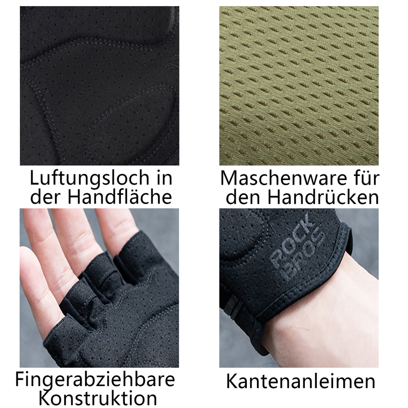 Gants de cyclisme ROCKBROS - Gants courts à demi-doigts, gants de sport pour l'été (DE)_voghion.com
