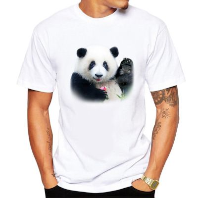 Ongeëvenaarde kwaliteit 2024 Panda Bloemenpatroon Bedrukt Heren T-shirt Los Kort Mouw_voghion.com