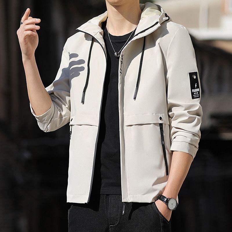 Spring And Autumn New Hooded Korean Style Trendy Handsome Men's Top Casual Jacket Trench Coat Men_voghion.com