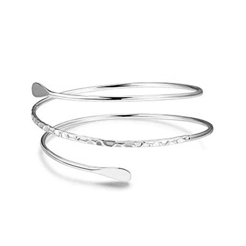 Braccialetto geometrico regolabile aperto da donna, versatile, con linea di gioielli da mano_voghion.com