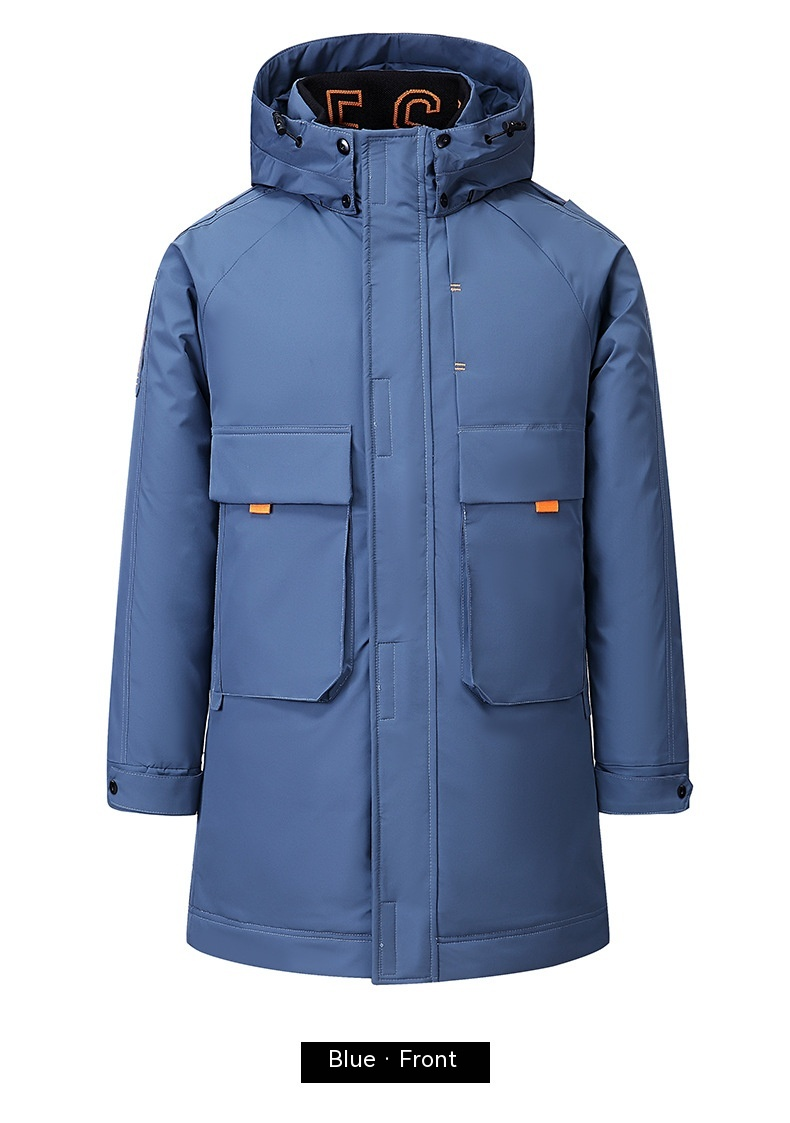 Daunenjacke für Herren, mittellang, verdickt, neue trendige Markenjacke, Jugend-Winter-Arbeitskleidung, große Tasche, Baumwolljacke_voghion.com