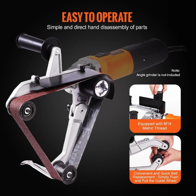 Adapter Sanding Sander And Thread Belt Sanding Pipe 8-11 Belt Belts 5 Or For Grinder Tube Angle Imperial With 10PCS Attachment_voghion.com