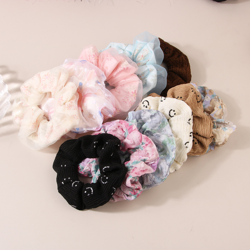 Fascia per capelli a forma di cuore in maglia con intestino crasso, ragazza fresca e giovanile, fascia per capelli elastica alta, fascia per capelli con coda di cavallo, accessori per capelli a sfera_voghion.com