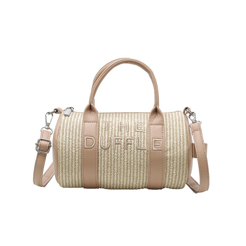 Color-Block Letter High-End Fashion Woven Crossbody Commuter Pillow Boston Bag For Women_voghion.com