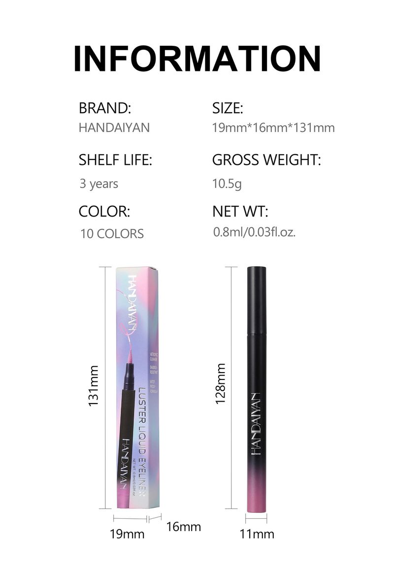 HANDAIYAN Ultra - Fine Metallic Liquid Eyeliner With Pearl Shimmer - Waterproof, Long - Lasting And Smudge - Proof_voghion.com