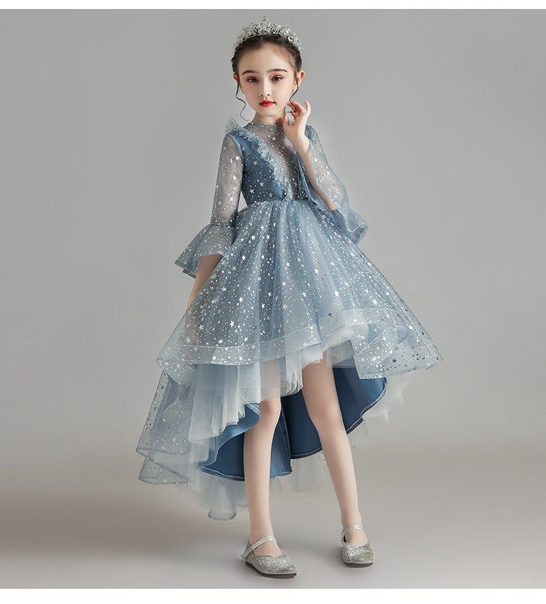 Vêtements pour enfants Robe pour enfants Robe de princesse Fille Fil moelleux Robe de mariée à la mode pour fille de fleur Costume de performance de défilé de piano pour fille hôte_voghion.com