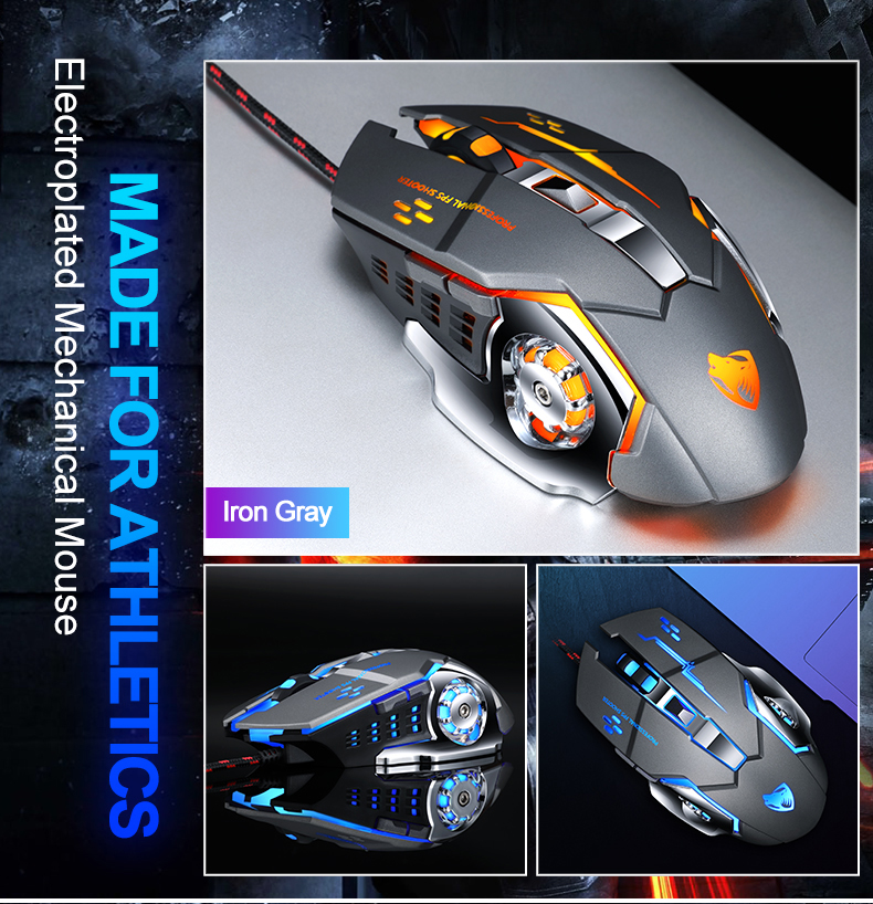 V Wired New Game Mouse ro Προγραμματισμός Μηχανικό ποντίκι DPI Επαγγελματικό ποντίκι υπολογιστή gaming για LoL_voghion.com
