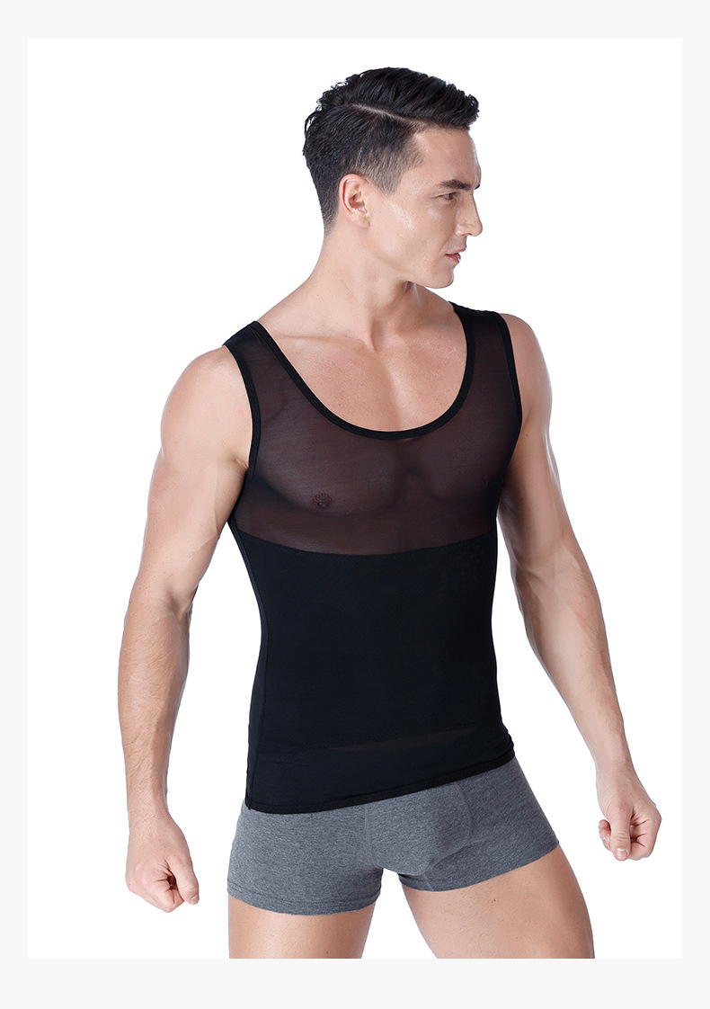 Herre mave korset Shapewear fedt slankende mave åndbar form slankende korset vest_voghion.com