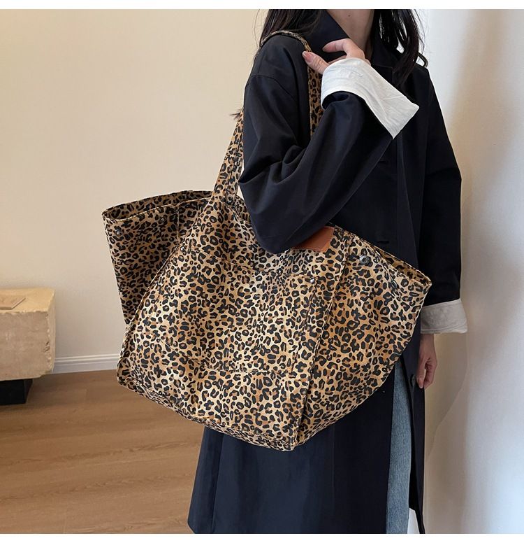 Borsa a tracolla da donna, grande capacità, borsa a tracolla alla moda leopardata, borsa tote da donna, borsa per la spesa, borsa da viaggio_voghion.com