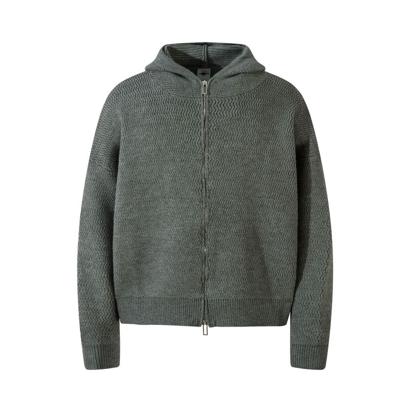 Maglione da uomo con cappuccio e cerniera High Street – Pullover retrò (M-XL) – Fodera in pile invernale (caffè/grigio)_voghion.com