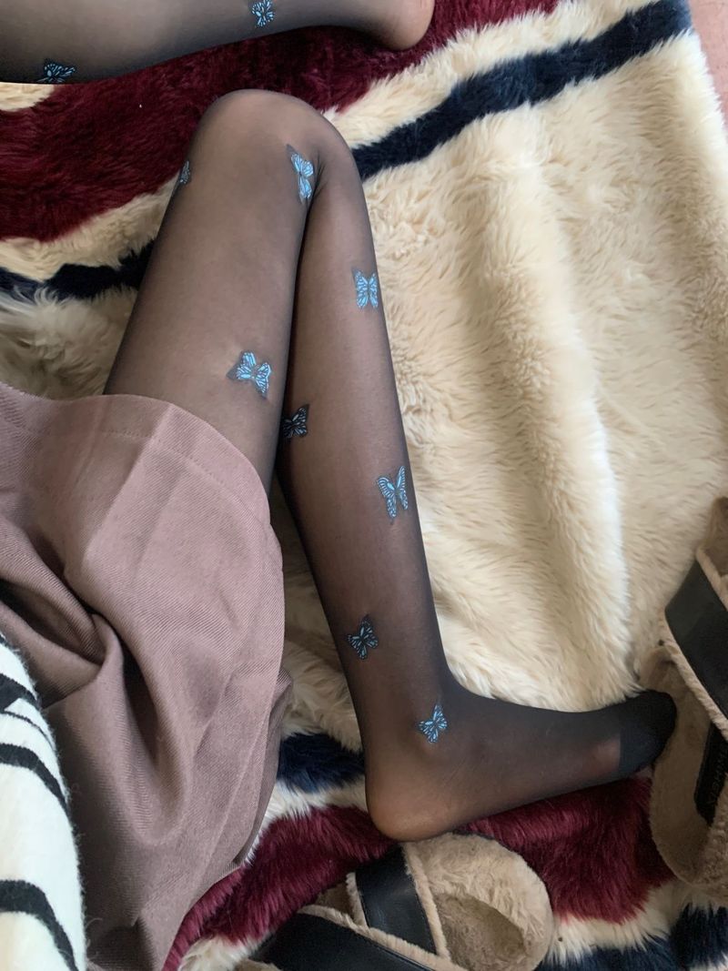 Calze a farfalla Yahudi Girl, calzini anti-inceppamento a forma di ananas, collant ultrasottili stampati di qualsiasi taglio_voghion.com