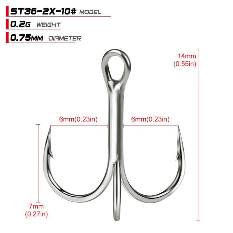 Lure Treble Bright Tin Fish With Barbs Triple Anchor Double Reinforced High Carbon Steel Bait Hook Fishing Gear_voghion.com