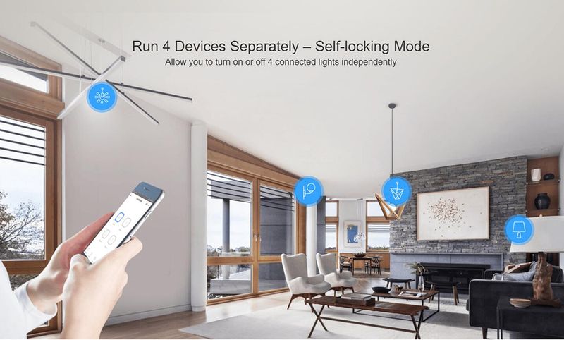 Sonoff 4CH (R3) PRO R3 Modulo di automazione domestica Wifi Smart RF Interruttore a 4 bande Rolg Gate Controllo remoto eWek_voghion.com