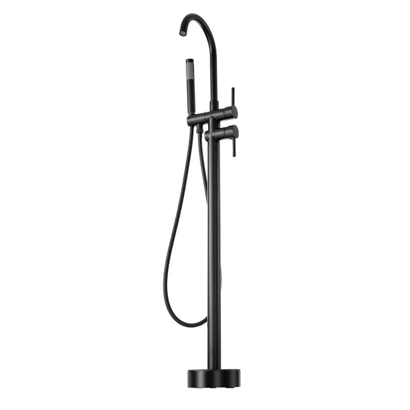 Spout Tub Shower Two Mixer Bathin Floor Mount For Water 360° Faucet Modes Swivel Freestanding Bathtub Filler Taps Freestanding_voghion.com