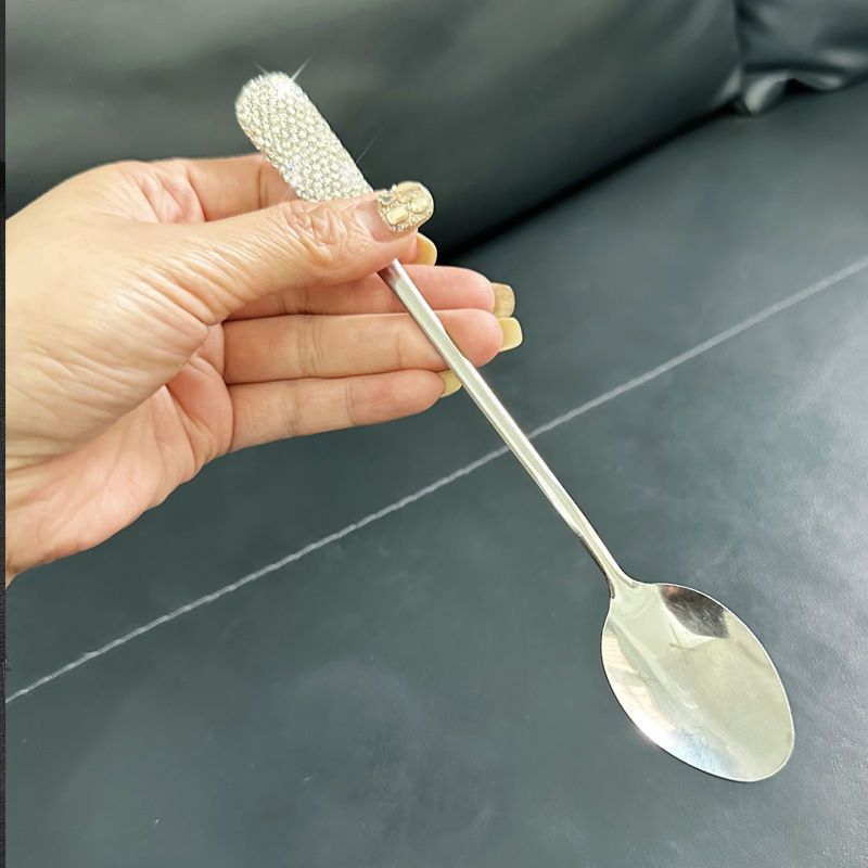 304 Stainless Steel Elegant Cutlery Set – Diamond-Accented Soup Spoon, Steak Knife & Fork, Chopsticks, Modern Dining Essentials For Gourmet Lovers_voghion.com