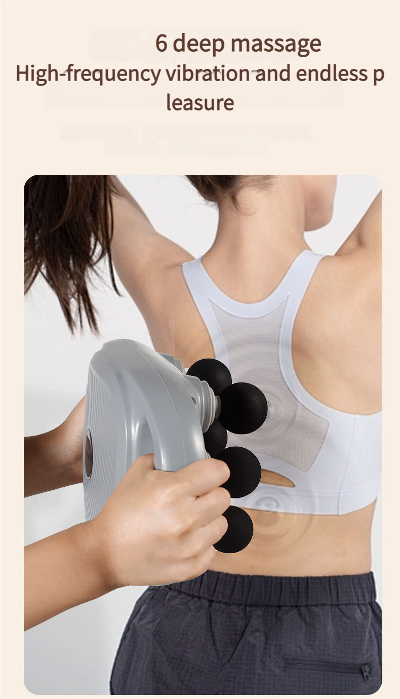 Professional Grade Six-Head Fascia For Muscle Relaxation, Wireless Charging, High-Frequency Vibration, Back And Foot_voghion.com