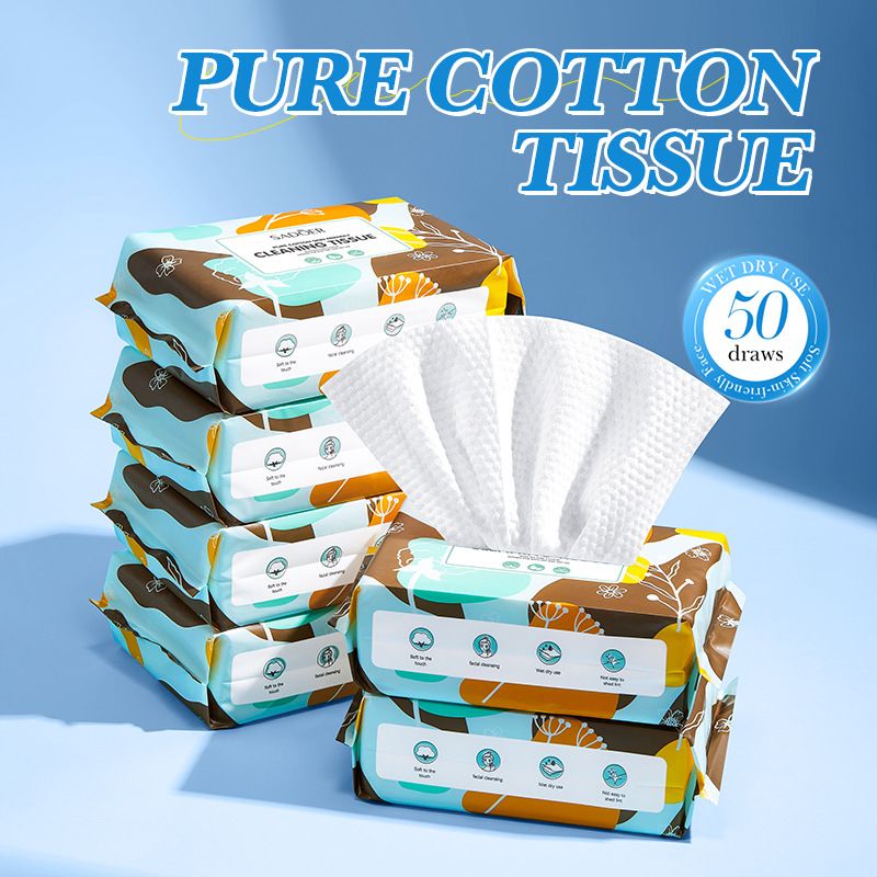 SADOER Asciugamani per il viso in puro cotone, delicati sulla pelle, 50 fogli, per la rimozione quotidiana del trucco_voghion.com