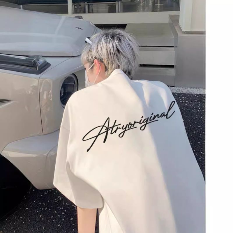 Unbeatable Quality High Street Letter Printed T-shirt For Men, With A Youthful Feel, White Short Sleeved Shirt And American Style Shoulder_voghion.com