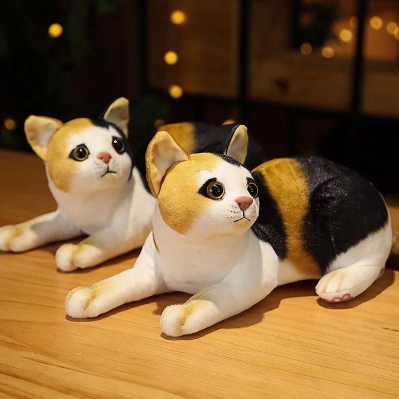 Plush Cat Realistic 31cm Doll Soft Stuffed Kitten Toy In Pure Grey White Yellow And More For Pet Kids Collection_voghion.com