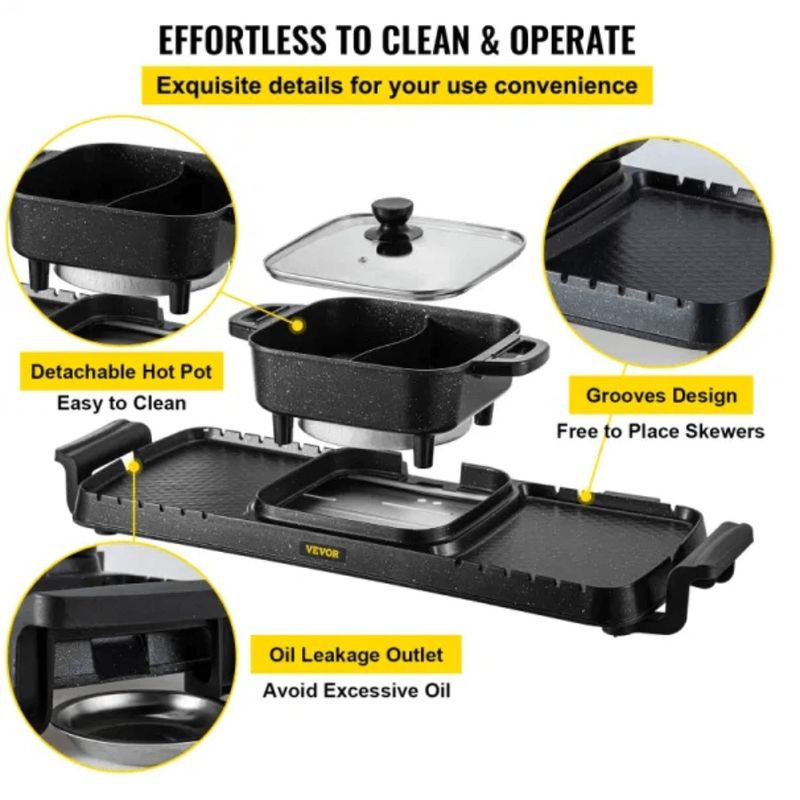 Pot Grill Teppanyaki Temp With Dual Multifunctional Control_voghion.com