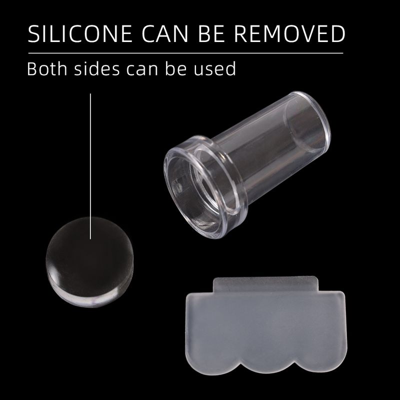Tampon à ongles en Silicone, impression de vernis à ongles, pointe française, modèle de tampon avec grattoir, outils de pochoir de manucure_voghion.com