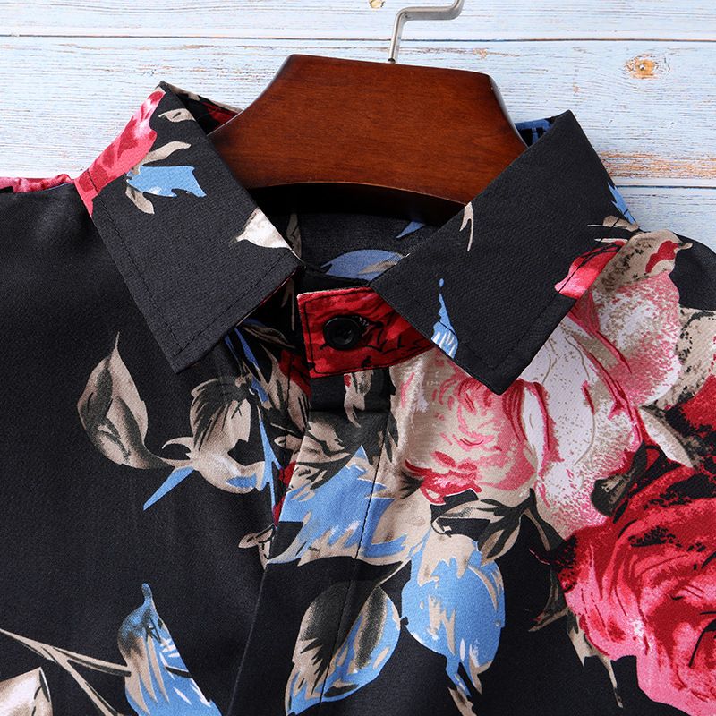 Camicia da spiaggia americana a maniche corte sottile da uomo di New Hawaiian Uprising_voghion.com