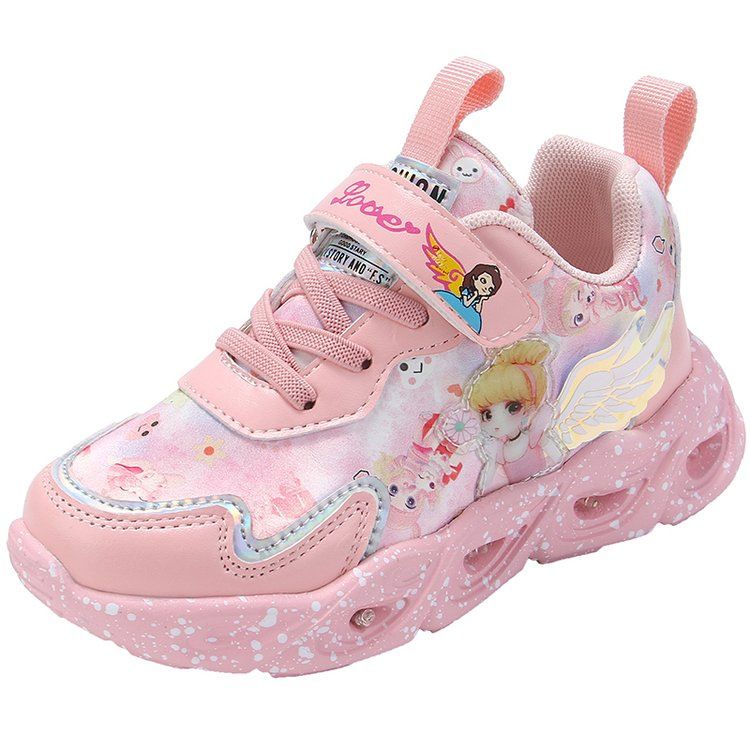 Mädchen Frühling Neue Stil kinder Sport Schuhe Mit Licht Atmungsaktivem Mesh Leder Vielseitige Student Schuhe Elsa Prinzessin Schuhe_voghion.com
