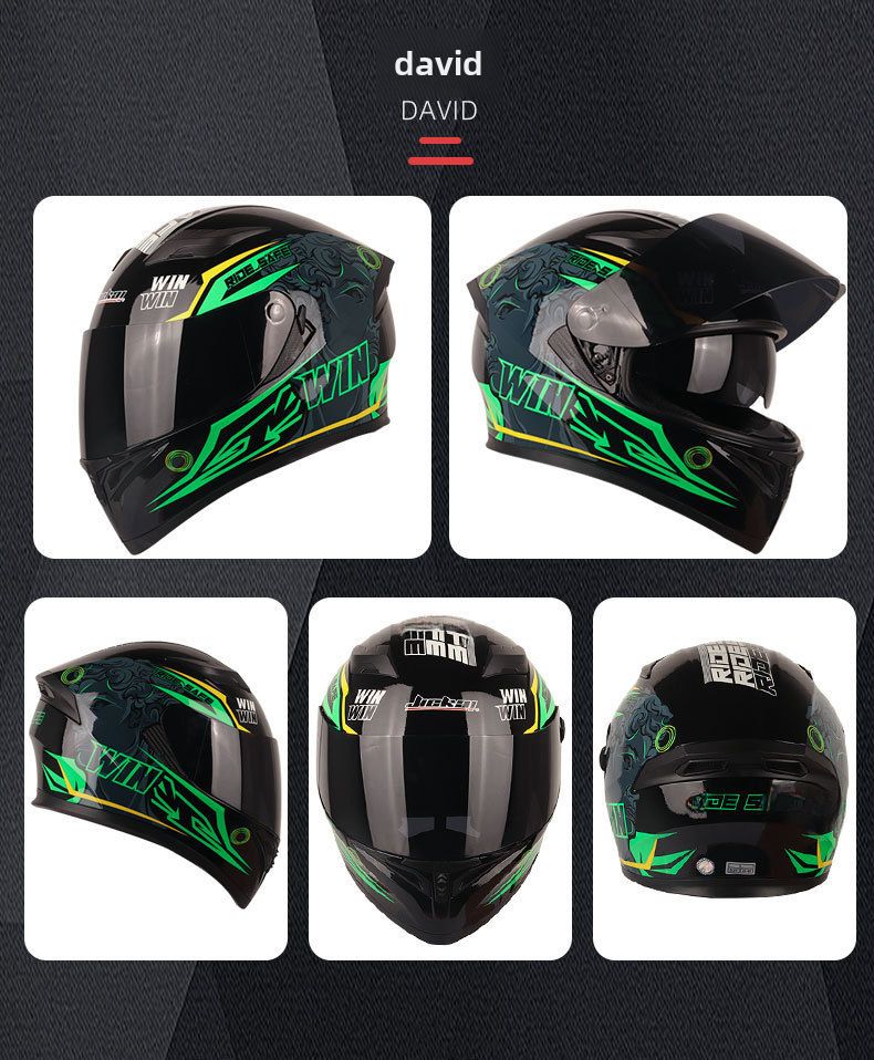 Doppellinsen-Motorradhelm Herren-Trailrunning-Helm Elektrischer Damen-Winter-Vollschutzhut-Integralhelm_voghion.com