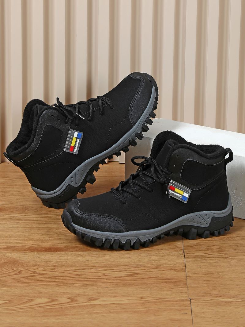 Herbst winter paar anti-rutsch verschleiß-beständig sport schuhe mit dicken baumwolle schuhe, kurze samt bequem für beide_voghion.com