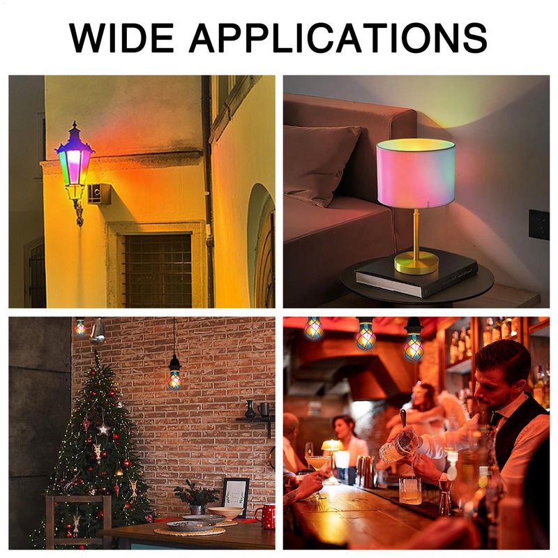 Lampadina LED in vetro colorato E26 4W 120V Lampadina LED colorata Illuminazione romantica per decorazioni per feste di Halloween e Natale Lampada da comodino_voghion.com