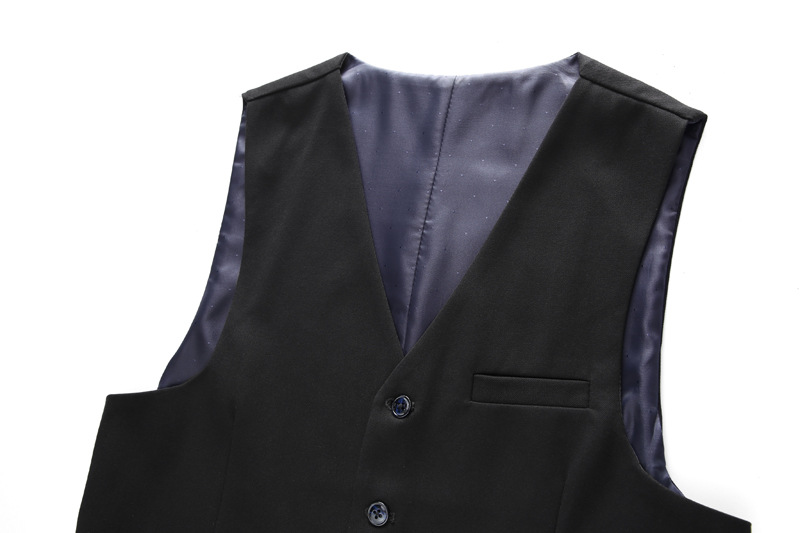 men's suit suit double-breasted solid color large size suit three-piece suit slim groom wedding dress_voghion.com